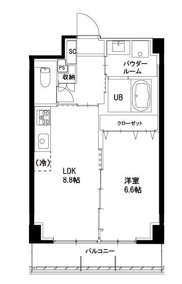 ラヴィベール(1LDK/4階)の間取り写真