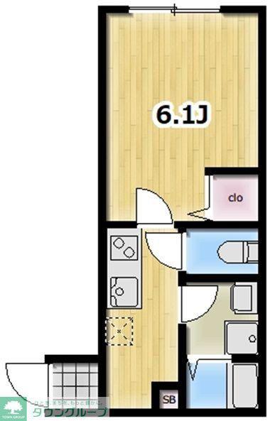 AMBITION入間川(1K/1階)の間取り写真