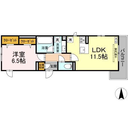 赤堤計画(1LDK/3階)の間取り写真