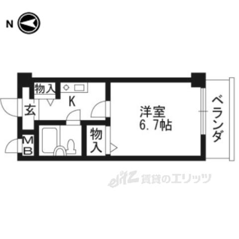 ヴィラ田辺2号館(1K/1階)の間取り写真