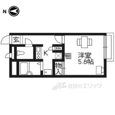 レオパレスアムール(1K/2階)の間取り写真