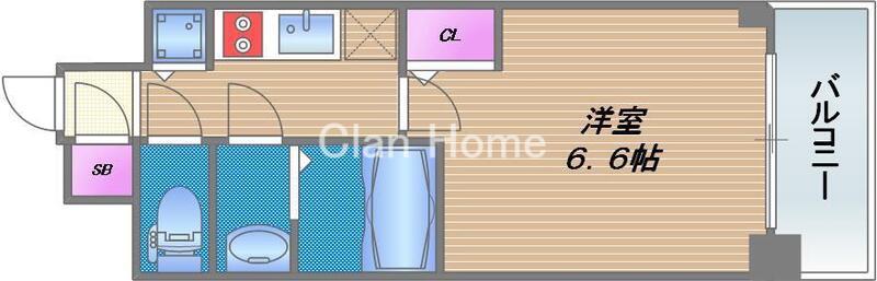 サムティ大阪GRAND イースト(1K/9階)の間取り写真