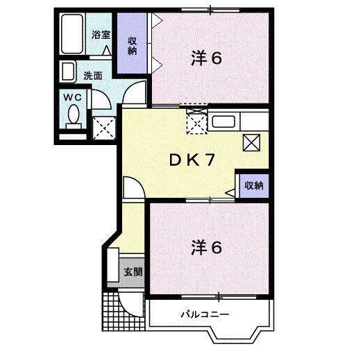 クレール久慈(2DK/1階)の間取り写真
