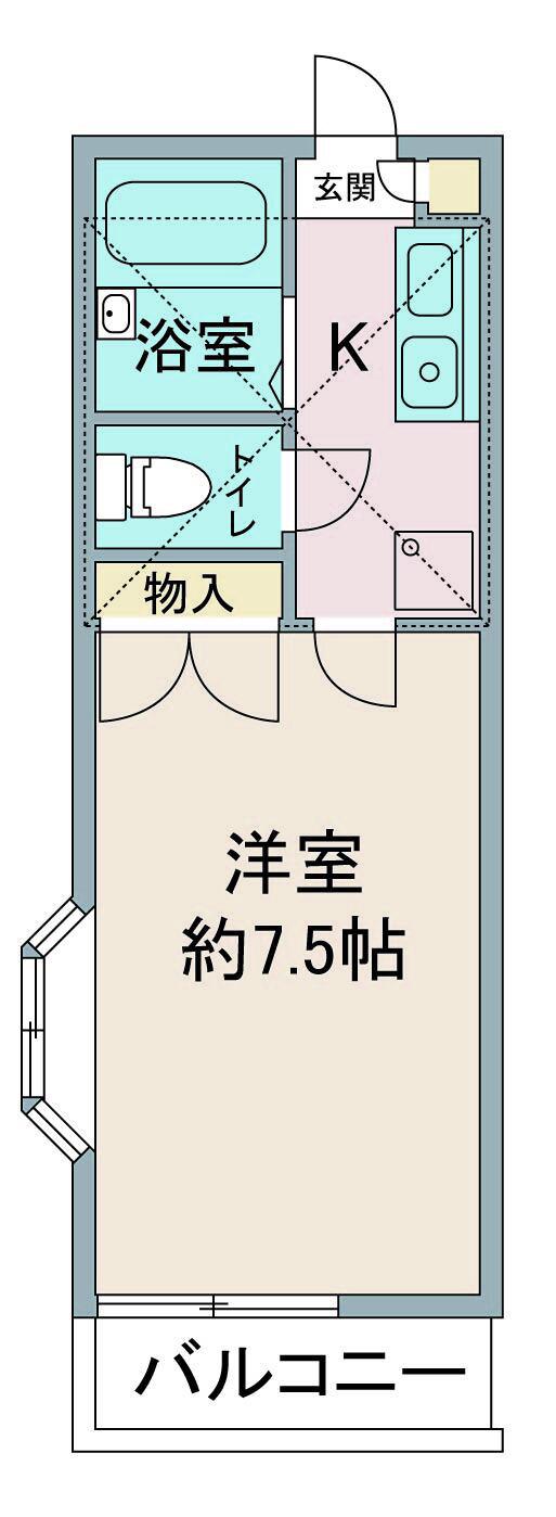 ハウスサンライズ(1K/2階)の間取り写真