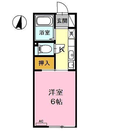 セリバテール東谷山I(1K/1階)の間取り写真