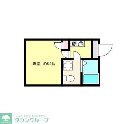 ラウレア蕨北町(1K/2階)の間取り写真