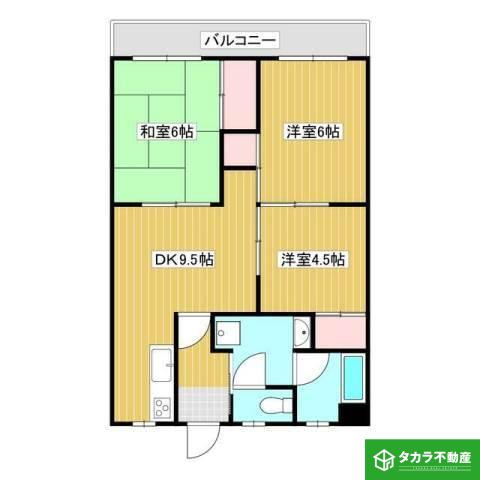 ボスコ南大分(3DK/3階)の間取り写真