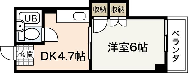 第3佐野ビル(1DK/5階)の間取り写真