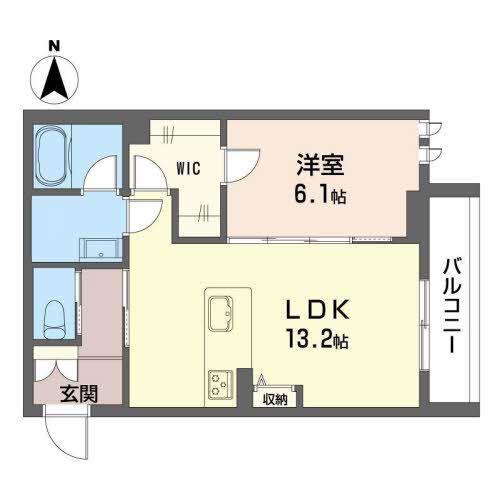 シャーメゾンCOMFORZA(1LDK/2階)の間取り写真
