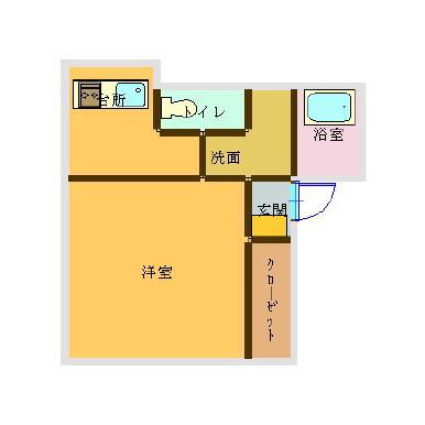 札元ハイツ(1K/1階)の間取り写真