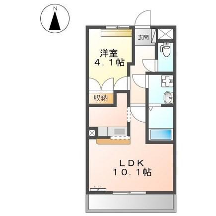 イーストヒルズ(1LDK/2階)の間取り写真