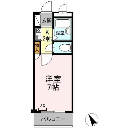 ロベット天王(1K/2階)の間取り写真