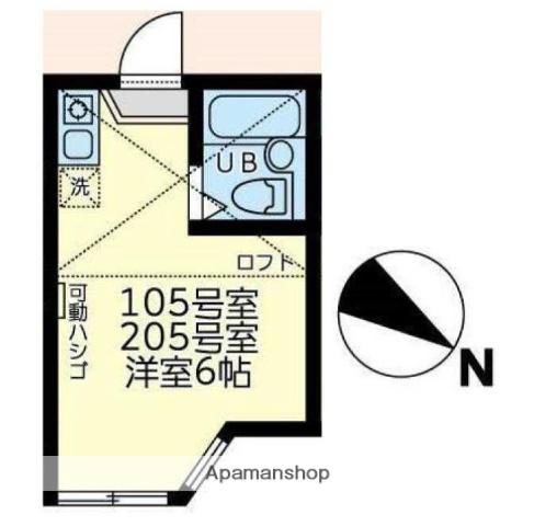 ユナイト上町ヘルマンミュラー(ワンルーム/2階)の間取り写真