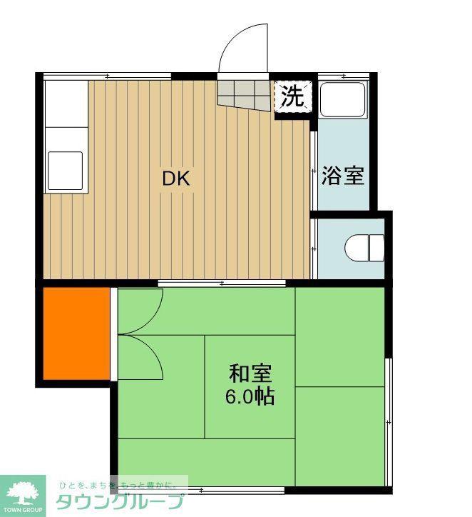 松江荘(1DK/2階)の間取り写真