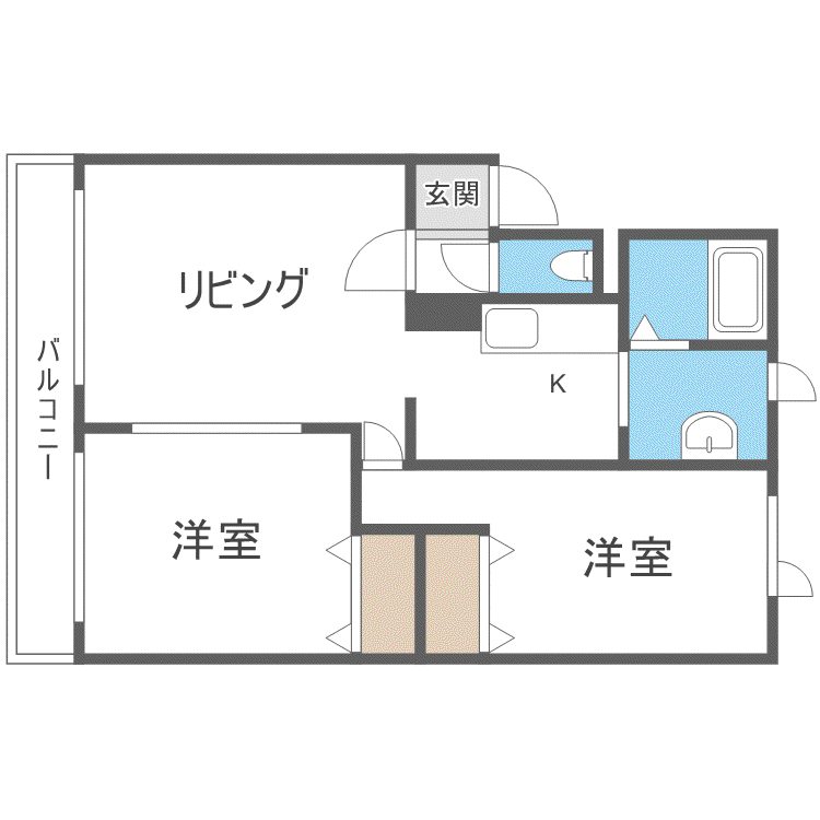 パレスエベツ(2LDK/3階)の間取り写真