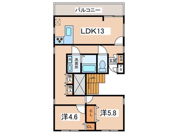 フロレスタ大倉山壱番館(2LDK/3階)の間取り写真