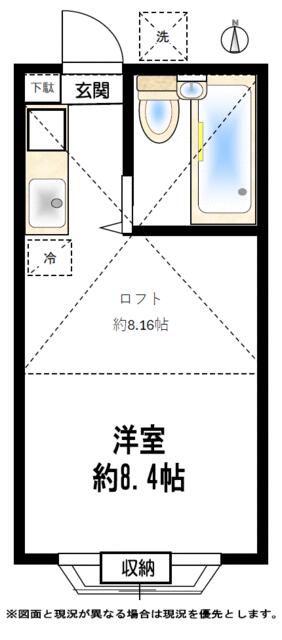 メゾンドロワール蕨(ワンルーム/2階)の間取り写真