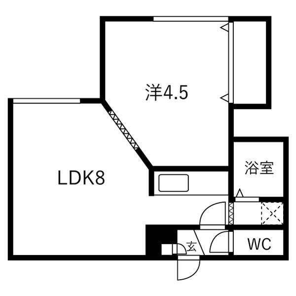 クレボヌール(1LDK/2階)の間取り写真