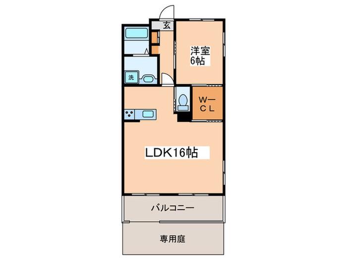 ドウェル宮前平(1LDK/1階)の間取り写真