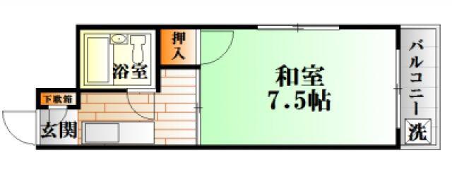 第一大下ビル(1K/3階)の間取り写真