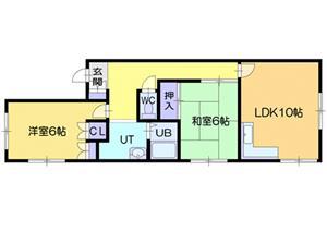 エルピスハウス(2LDK/1階)の間取り写真