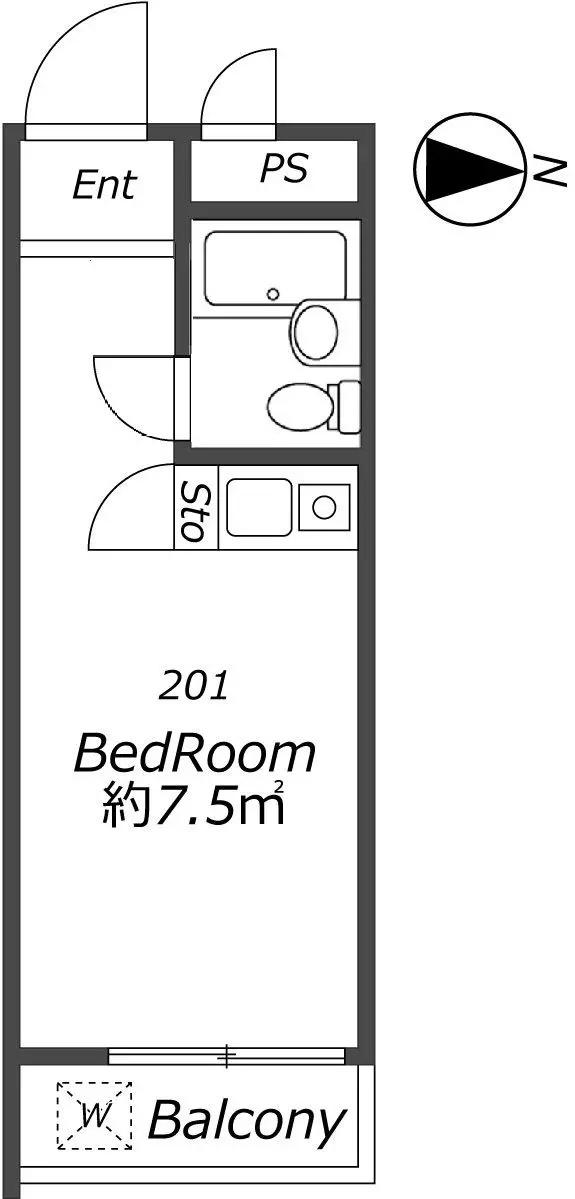 ホープ錦糸町(ワンルーム/2階)の間取り写真