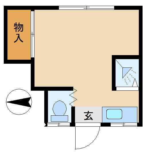 山水荘(1K/2階)の間取り写真