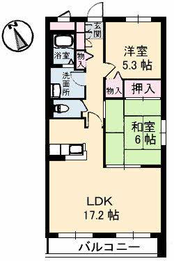 HJビル(2LDK/2階)の間取り写真