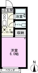メゾンM(1K/2階)の間取り写真