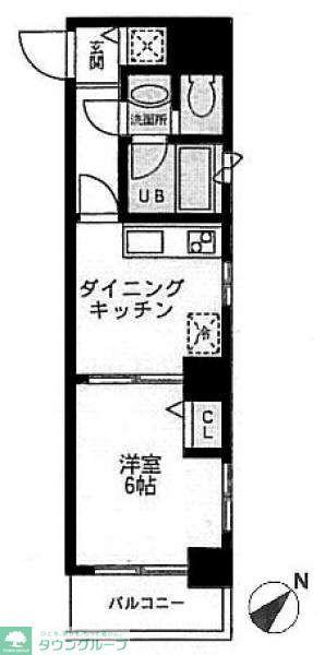 L.Oマンション(1DK/9階)の間取り写真