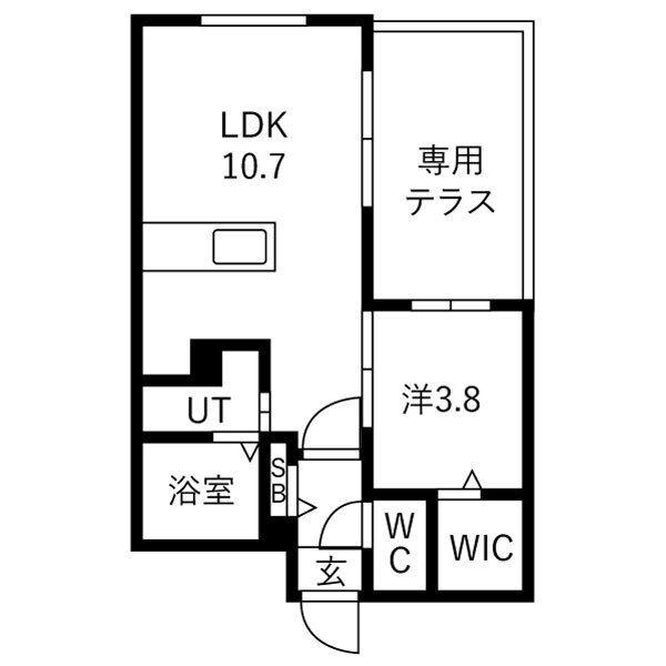 ALIVIS宮の森(1LDK/1階)の間取り写真