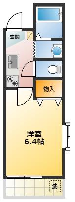 アッシェレム(1K/1階)の間取り写真