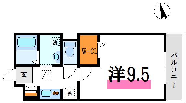 アーバン レクサス(1K/1階)の間取り写真