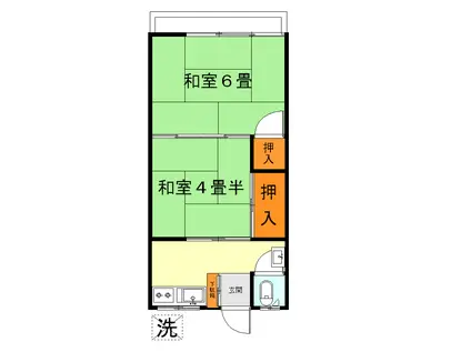 パーク千野(2K/2階)の間取り写真