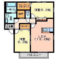 ブランクルールABCD(2SLDK/2階)の間取り写真