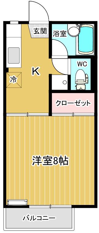 コートダジュールC(1K/1階)の間取り写真