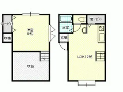 DICK(1LDK/1階)の間取り写真