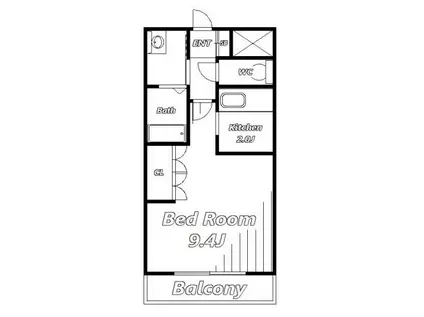 ティアラ(1K/1階)の間取り写真