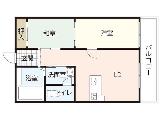 コーポ代(2LDK/2階)の間取り写真