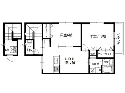 ルネス吉岡26号地(2LDK/2階)の間取り写真