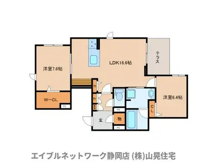 AMBICIA東草深(2LDK/1階)の間取り写真