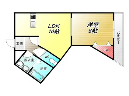 リュミエールイースト(1LDK/3階)の間取り写真