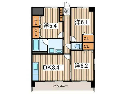 フローレンハイム(3DK/2階)の間取り写真