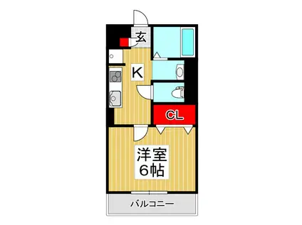 トレビナ北戸田(1K/1階)の間取り写真