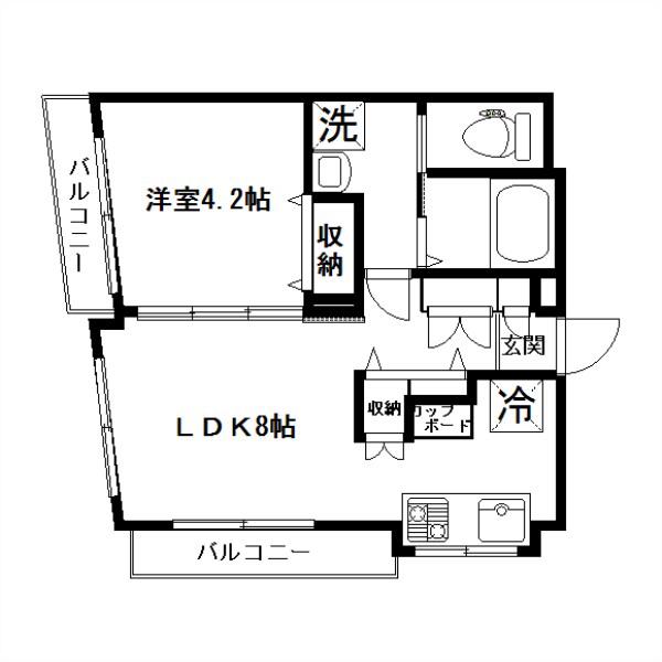 ビラ松井(1LDK/3階)の間取り写真