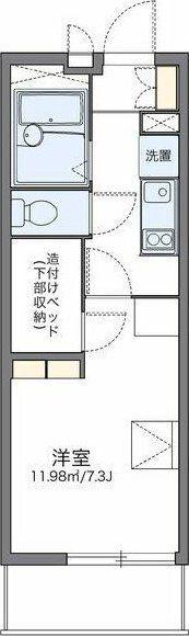 レオパレスサルース(1K/3階)の間取り写真