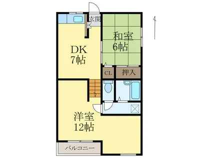 KアパルトマンII(2DK/3階)の間取り写真