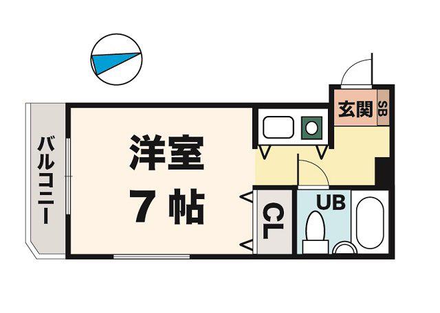 ジュネス福田(ワンルーム/1階)の間取り写真