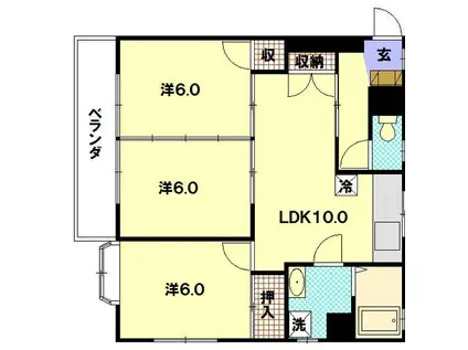 エクセレンス城山(3LDK/2階)の間取り写真