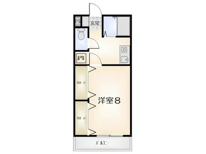 ヴェルディ沖浜(1K/3階)の間取り写真